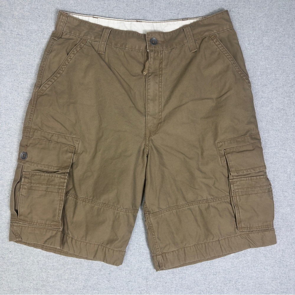 VTG Levis Cargo Short Mens 36 Khaki Brown Cotton Baggy Grunge Y2K Preppy